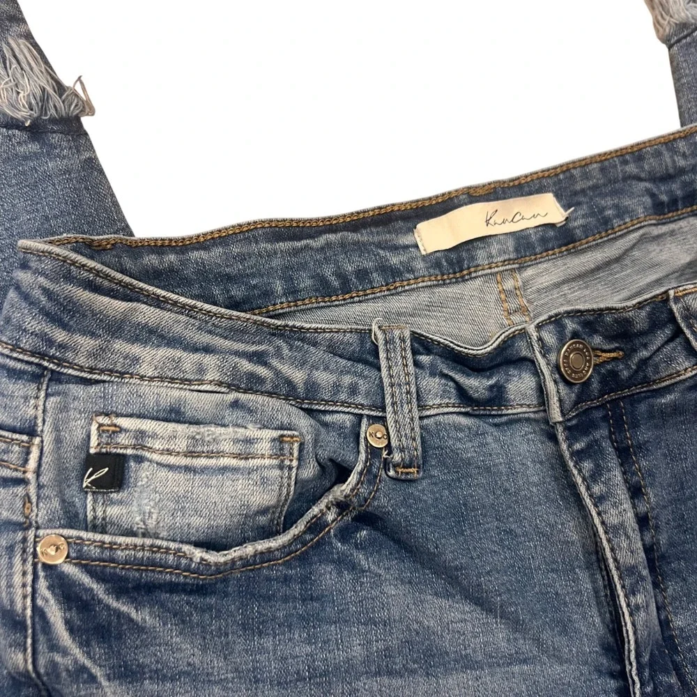 KanCan Womens Size 11/29 Distressed Frayed Hem Skinny Jeans Medium Wash Denim - Picture 9 of 13